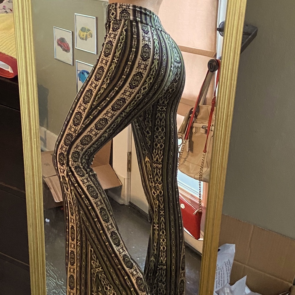 70s tribal pattern flare pants
